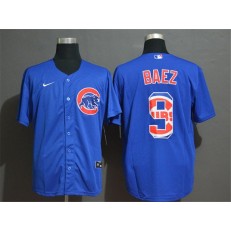 MLB Chicago Cubs #9 Javier Baez Royal 2020 Nike Cool Base Fashion Jersey