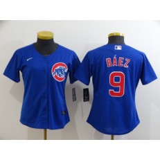 MLB Chicago Cubs #9 Javier Baez Royal Women 2020 Nike Cool Base Jersey