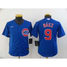 MLB Chicago Cubs #9 Javier Baez Royal Youth 2020 Nike Cool Base Jersey