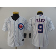 MLB Chicago Cubs #9 Javier Baez White Youth 2020 Nike Cool Base Jersey
