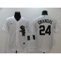 MLB Chicago White Sox #24 Yasmani Grandal White 2020 Nike Cool Base Jersey