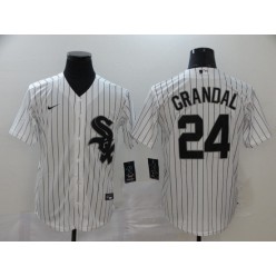 MLB Chicago White Sox #24 Yasmani Grandal White 2020 Nike Cool Base Jersey