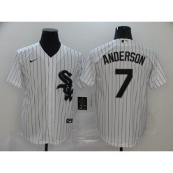 MLB Chicago White Sox #7 Tim Anderson White 2020 Nike Cool Base Jersey