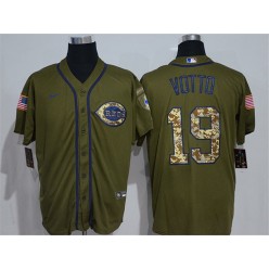 MLB Cincinnati Reds #19 Joey Votto Olive 2020 Nike Cool Base Jersey