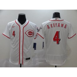 MLB Cincinnati Reds #4 Shogo Akiyama White 2020 Nike Flexbase Jersey