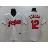 MLB Cleveland Indians #12 Francisco Lindor White 2020 Nike Cool Base Jersey