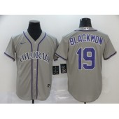 MLB Colorado Rockies #19 Charlie Blackmon Gray 2020 Nike Cool Base Jersey