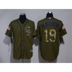 MLB Colorado Rockies #19 Charlie Blackmon Olive 2020 Nike Cool Base Jersey