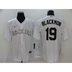MLB Colorado Rockies #19 Charlie Blackmon White 2020 Nike Cool Base Jersey