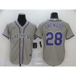 MLB Colorado Rockies #28 Nolan Arenado Gray 2020 Nike Cool Base Jersey