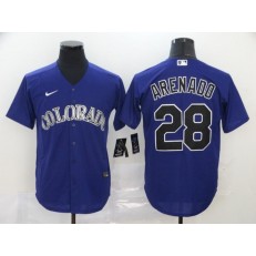 MLB Colorado Rockies #28 Nolan Arenado Purple 2020 Nike Cool Base Jersey