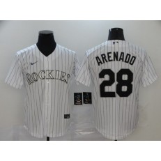 MLB Colorado Rockies #28 Nolan Arenado White 2020 Nike Cool Base Jersey