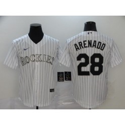MLB Colorado Rockies #28 Nolan Arenado White 2020 Nike Cool Base Jersey