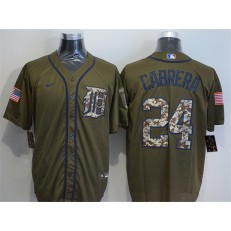 MLB Detroit Tigers 24 Miguel Cabrera Olive 2020 Nike Cool Base Jersey