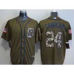 MLB Detroit Tigers 24 Miguel Cabrera Olive 2020 Nike Cool Base Jersey