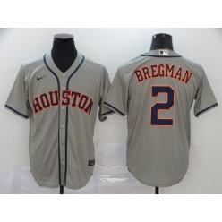 MLB Houston Astros 2 Alex Bregman Gray 2020 Nike Cool Base Jersey