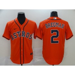 MLB Houston Astros 2 Alex Bregman Orange 2020 Nike Cool Base Jersey