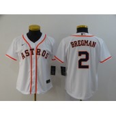 MLB Houston Astros 2 Alex Bregman White Women 2020 Nike Cool Base Jersey