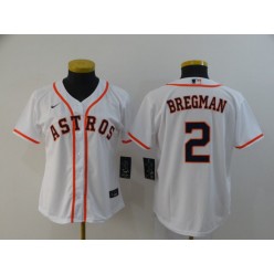 MLB Houston Astros 2 Alex Bregman White Women 2020 Nike Cool Base Jersey