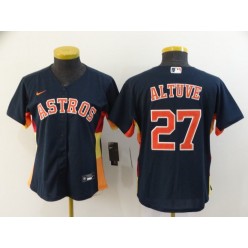 MLB Houston Astros 27 Jose Altuve Navy Women 2020 Nike Cool Base Jersey