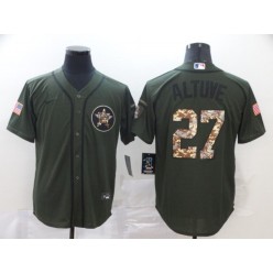 MLB Houston Astros 27 Jose Altuve New Olive 2020 Nike Cool Base Jersey
