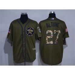 MLB Houston Astros 27 Jose Altuve Olive 2020 Nike Cool Base Jersey