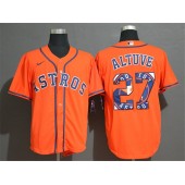 MLB Houston Astros 27 Jose Altuve Orange 2020 Nike Cool Base Fashion Jersey