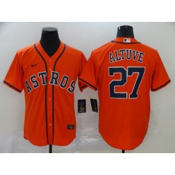 MLB Houston Astros 27 Jose Altuve Orange 2020 Nike Cool Base Jersey