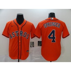 MLB Houston Astros 4 George Springer Orange 2020 Nike Cool Base Jersey