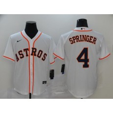 MLB Houston Astros 4 George Springer White 2020 Nike Cool Base Jersey