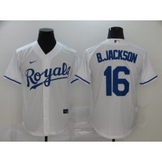 MLB Kansas City Royals 16 Bo Jackson White 2020 Nike Cool Base Jersey
