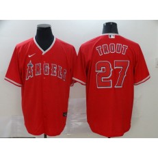 MLB Los Angeles Angels 27 Mike Trout Red 2020 Nike Cool Base Jersey