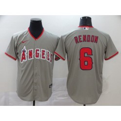 MLB Los Angeles Angels 6 Anthony Rendon Gray 2020 Nike Cool Base Jersey