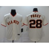 MLB San Francisco Giants #28 Buster Posey Cream 2020 Nike Cool Base Jersey
