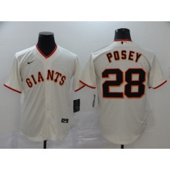 MLB San Francisco Giants #28 Buster Posey Cream 2020 Nike Cool Base Jersey