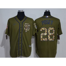 MLB San Francisco Giants #28 Buster Posey Olive 2020 Nike Cool Base Jersey