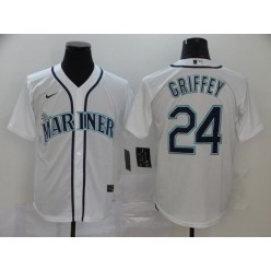 MLB Seattle Mariners #24 Ken Griffey Jr. White 2020 Nike Cool Base Jersey