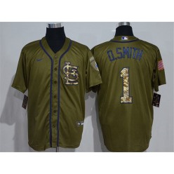 MLB St. Louis Cardinals #1 O.Smith Olive 2020 Nike Cool Base Jersey