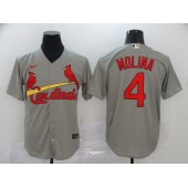 MLB St. Louis Cardinals #4 Yadier Molina Gray 2020 Nike Cool Base Jersey