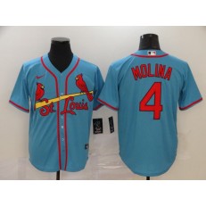 MLB St. Louis Cardinals #4 Yadier Molina Light Blue 2020 Nike Cool Base Jersey