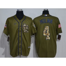 MLB St. Louis Cardinals #4 Yadier Molina Olive 2020 Nike Cool Base Jersey