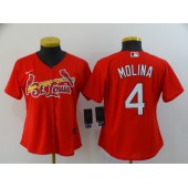 MLB St. Louis Cardinals #4 Yadier Molina Red Women Nike Flexbase Jersey