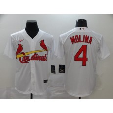 MLB St. Louis Cardinals #4 Yadier Molina White 2020 Nike Cool Base Jersey