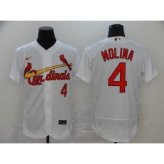 MLB St. Louis Cardinals #4 Yadier Molina White 2020 Nike Flexbase Jersey