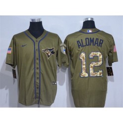MLB Toronto Blue Jays #12 Roberto Alomar Olive 2020 Nike Cool Base Jersey
