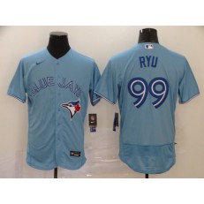MLB Toronto Blue Jays #99 Hyun Jin Ryu Light Blue 2020 Nike Flexbase Jersey