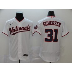 MLB Washington Nationals #31 Max Scherzer White Nike 2020 Flexbase Jersey