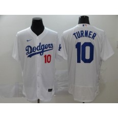 MLB Los Angeles Dodgers #10 Justin Turner White 2020 Nike Flexbase Jersey