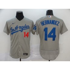 MLB Los Angeles Dodgers #14 Enrique Hernandez Gray 2020 Nike Flexbase Jersey