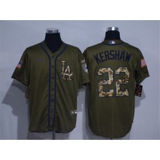MLB Los Angeles Dodgers #22 Clayton Kershaw Olive 2020 Nike Cool Base Jersey